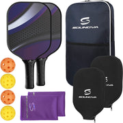 Pickleball Paddles Set of 2 Lightweight Graphite Surface Pickleball Racket for Adults/Kids, Including Covers and Carrying Bag, Polypropylene Honeycomb Core, 4 Balls and Free Cooling Towel