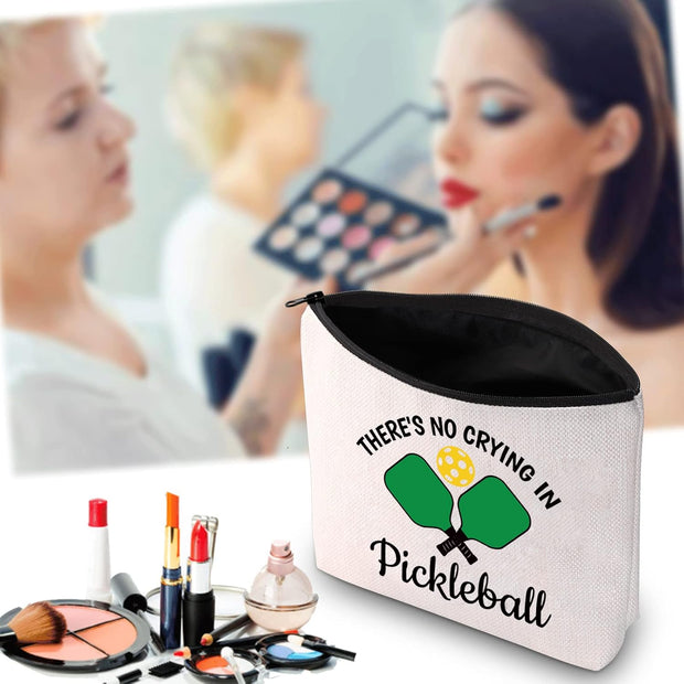 Pickleball Cosmetic Bag There’S No Crying in Pickleball/Always Pickleball Season Cosmetic Bag Pickleball Player Makeup Bag (CRY in Pickleball BAG)