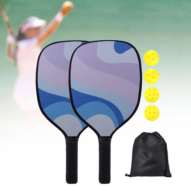 Pickleball Paddles Set, Includes 2 Paddles 4 Balls and 1 Bag Pickleball Rackets