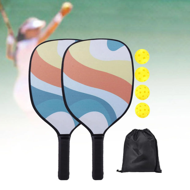 Pickleball Paddles Set, Includes 2 Paddles 4 Balls and 1 Bag Pickleball Rackets