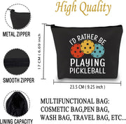 Pickleball Cosmetic Bag I'D Rather Be Playing Pickleball Cosmetic Bag Pickleball Player Makeup Bag Pickleball Lover Gift (Playing Pickleball BAG)