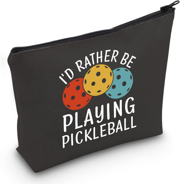 Pickleball Cosmetic Bag I'D Rather Be Playing Pickleball Cosmetic Bag Pickleball Player Makeup Bag Pickleball Lover Gift (Playing Pickleball BAG)